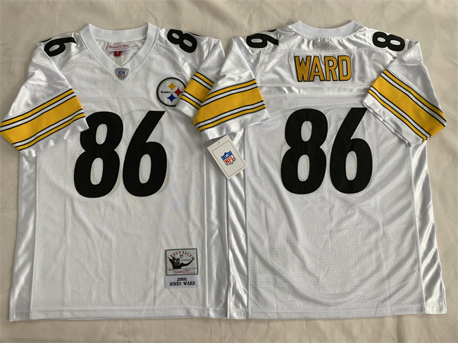 Men's Pittsburgh Steelers #86 Hines Ward White Stitched Football Jersey
